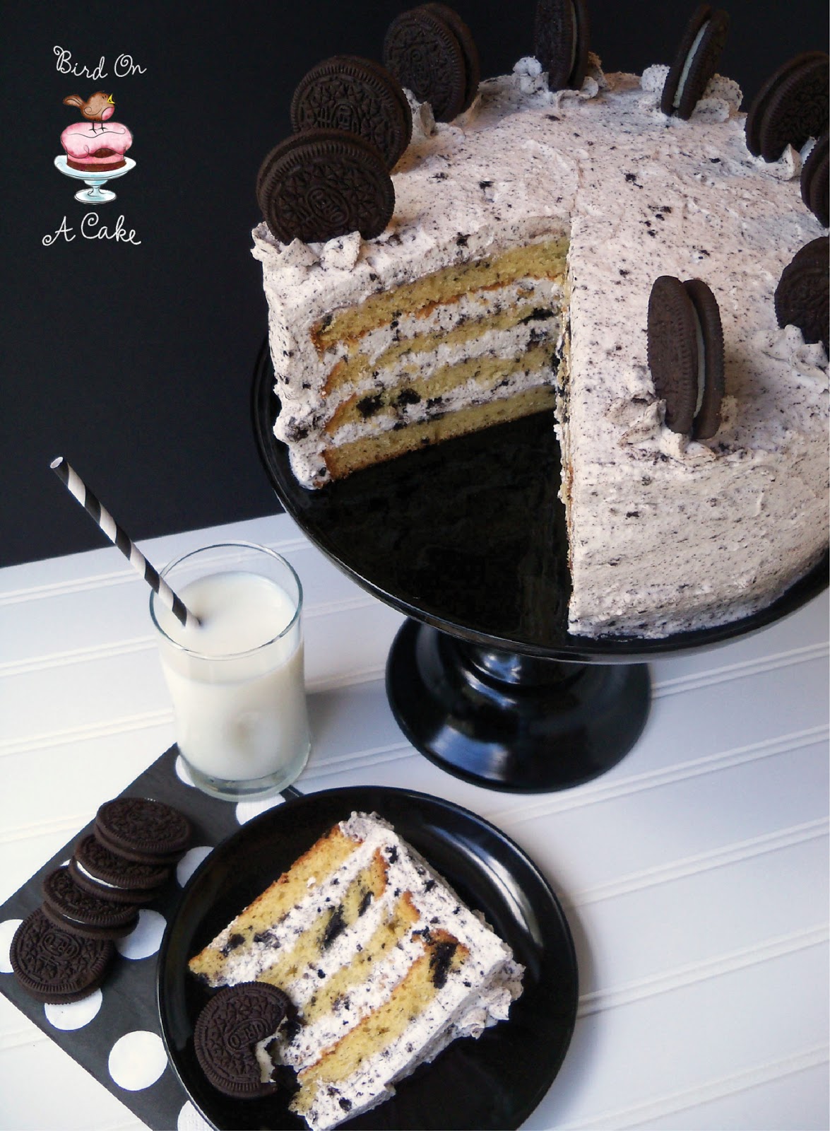 Cake with oreo biscuits This is the ultimate peanut butter chocolate cake - three layers of chocolate cake topped with creamy peanut butter buttercream & coated in chocolate ganache.